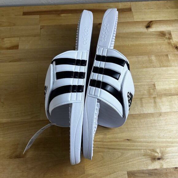 ADIDAS Adissage Slides Sandal White Whitre US Men Size‎ 18 F35573 NEW w/Box - Picture 8 of 11